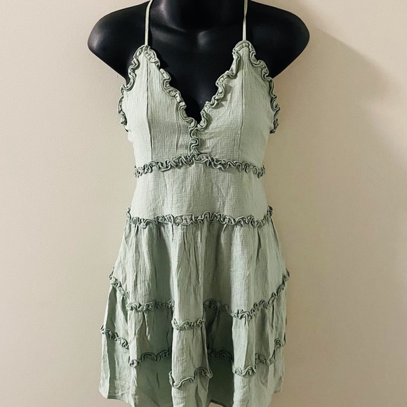 Love Tree Dresses & Skirts - Love Tree Sage Ruffle Mini Dress